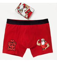 Erkek Yılbaşı Hediyesi En Güçlü Noel Baba Boxer (Kırmızı)
