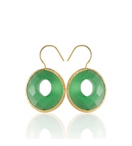 Kadir Jewellery 22 Ayar Altın Kaplama Kadın Taşlı Küpe -El İşçiliği Ve Hipoalerjenik Küpe