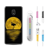 Xiaomi Redmi 8A 8 Pro 9C 9T 10C 11T Pro Kılıf Kablo Koruma Spiral Silikon Ay ve Flamingo 1775