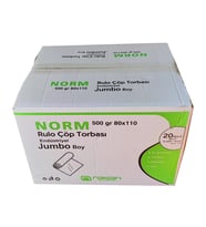 Norm Endüstriyel Jumbo Çöp Torbası Poşeti - 2 Kat - Siyah - 500 Gr. - 80 x 110 Cm. / Koli