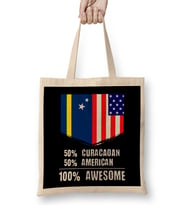 50% Cuban 50% American %100 Awesome Immigrant Bez Çanta Uzun Saplı