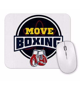 Move Boxing Logo Grande Cinza Mouse Pad