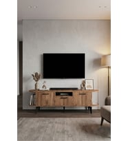TV Sehpası 160 cm Modern 3 Kapaklı Tv Sehpa Çok Amaçlı Konsol Ünitesi Mira 5038 Beyaz