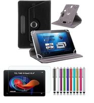 TCL TAB 10 Gen2  10.4" Uyumlu Standlı Tablet Kılıfı + Kırılmaz Ekran Koruyucu+ Dokunmatik Kalem (Siyah)