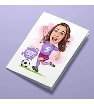 Kişiye Özel Futbolcu Kadın Karikatürlü Tebrik Kartı