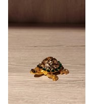 Swarovski Taşlı Kaplumbağa Mücevherlik / Dekoratif Biblo (Beyaz)