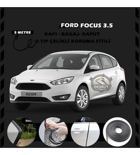 Ford Focus 3.5 Oto Araç Kapı Koruma Fitili 5metre Parlak Siyah Renk