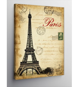 Kanvas Tablo Vintage Paris Tasarımı