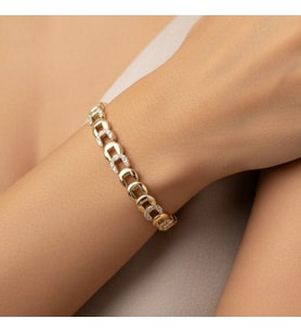 STİL İNCİSİ/XUPING JEWELRY SWAN ZİRKON TAŞLI BİLEKLİK (Altın Rengi)