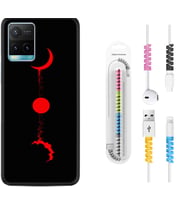 Vivo Y11S Y21S Y20 Y20S Y70 Kılıf Kablo Koruma Spiral Silikon Red Moon 1710
