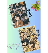Attack on Titan anime defter seti 2 adet A4 boyutu 21*30 çizgili + kareli 60 syf