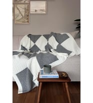 CHUBA HOME Patchwork Tv Battaniyesi (130cmx170cm) Gri-Ekru CHOME102
