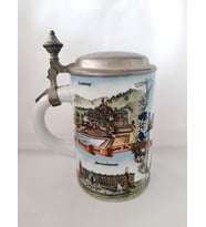 BAVARIA KRALI LUDWIG RESİMLİ PORSELEN BİRA BARDAĞI TANKARD