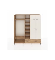Hyperion Dolap 12 Raflı 2 Çekmeceli 2 Askılı 220x44x243 Çam-Aytaşı/Çam
