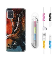 Samsung a71 A72 A73 A7 A9 2018 C7 C9 Kılıf Kablo Koruma Spiral Silikon Kartal Uçarken 1718