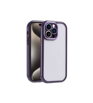 Apple iPhone 15 Pro Max Uyumlu Kılıf Kamera Korumalı Renkli Kenar ve Çerçeve Tasarımlı Zore Vitamin Kapak (Koyu Mor)