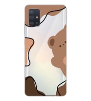 Samsung Galaxy A71 Uyumlu Ayıcık Tasarımlı Şeffaf Telefon Kılıfı
