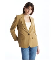 LCW Vision Haki Keten Karışımlı Kadın Blazer Ceket