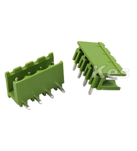 4 Pin Geçmeli Klemens 90' Erkek 5.08mm Yeşil
