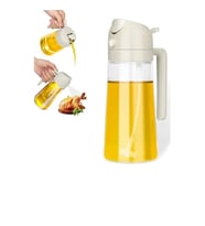 Çift Fonksiyonlu Yağdanlık Cam Şişe,Sızdırmaz Tasarım, Zeytinyağı ve Sıvı Yağlar İçin 550ml Cam Şişe
