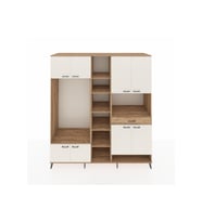 Kronos Dolap 12 Raflı Tek Çekmeceli 8 Kapaklı 220x59x243 Çam-Aytaşı/Çam