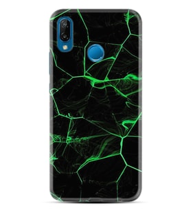 Huawei P20 Lite Mate 10 20 Lite Pro P40 Lite KılıfDesemli Silikon Yeşil Şerit Mermer 1320