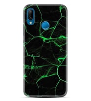 Huawei P20 Lite Mate 10 20 Lite Pro P40 Lite KılıfDesemli Silikon Yeşil Şerit Mermer 1320