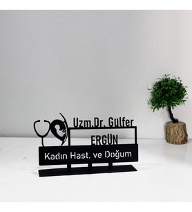 Kadın Hastalıkları ve Doğum Masaüstü İsimlik - Kişiye Özel İsimlik - İsme Özel Metal İsimlik - Doktor İsimlik