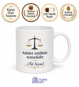 Kişiye Özel Hukuk Fakültesi Hediyesi Kupa Bardak İsimli Hukukçu Hediye