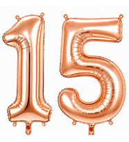 15 Rakam Folyo Balon Rose Gold Rengi (76 cm)