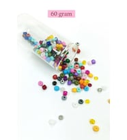 Dökme Cam Kum Boncuk Büyük Boy (6/0) 4 mm - 60 Gram - Karışık Renkli - BNC132