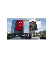 Atatürk Portresi Bayrak ve Türk Bayrağı Premium Raşel Kumaş 2'li Set 10x15 metre ATA68