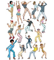 Dans Eden İnsanlar Sticker Set-1 15 Parça Telefon, Tablet, Defter, Laptop Sticker