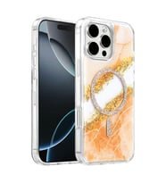 Onegif Apple iPhone 16 Pro Max Lotus Simli Magsafe Kapak - Turuncu