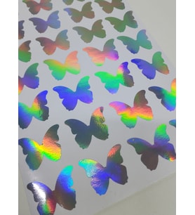 Yapışkanlı Sticker Kelebek Şekilli Sticker Etiket Gökkuşağı Renkli 28 Adet 3.5x4.5 cm