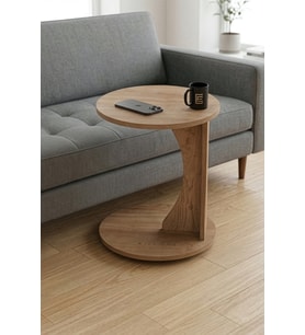 Yan Sehpa Modern C Sehpa Minimal Tasarım Yuvarlak Orta Sehpa Salon Koltuk Yanı Dekoratif 6099 Sepet