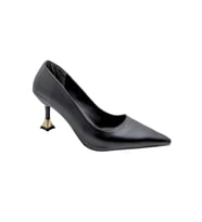 Alestra  Geometrik Detaylı Kadeh Topuk Stiletto - SİYAH-RUGAN - 39