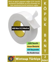 Premium Süper Güçlü Yapışkan İç Mekan Duvar Ahşap Çift Taraflı Köpük Bant 48 Mm x 2 Metre 2 Adet