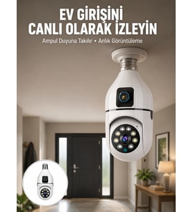 1080P WiFi Ampul Güvenlik Kamerası – Gece Görüş &amp; Uzaktan Erişim Yeni Nesil