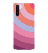PrintiFy Oppo A91 Uyumlu Köşe Korumalı Renk Cümbüşü F Tasarımlı Şeffaf Silikon Kılıf