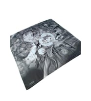Emilya Rayon Çiçek Desenli Eşarp 90x90 cm (Gri - Siyah)