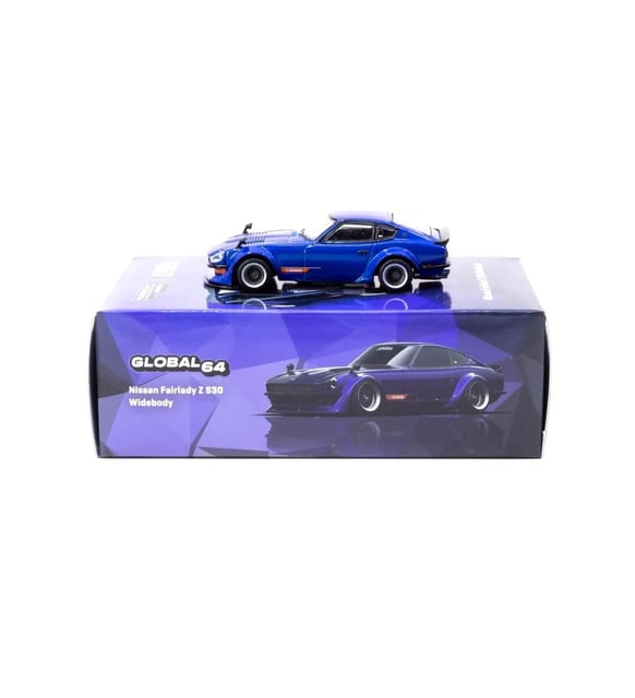 Tarmac Works 1/64 Nissan Fairlady Z S30 Widebody Blue - Designed Tarmac Works 1/64 Nissan Fairlady Z S30 Widebody Blue - Designed