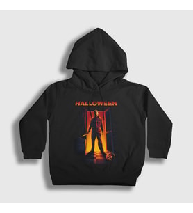 Presmono Unisex Çocuk Siyah Michael Myers Halloween Cadılar Bayramı Kapüşonlu Sweatshirt 500772tt