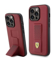 Apple iPhone 14 Pro Kılıf Ferrari Orjinal Lisanlı Klasik Metal Logolu Delikli Standlı Deri Kapak