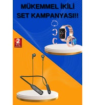Kablolu Bluetooth Kulaklık Ve Kadınlara Özel Bileklik Hediyeli Yeni Nesil Akıllı Saat 3 Kordonlu