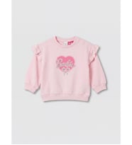 LCW baby Pembe Barbie Baskılı Kız Bebek Sweatshirt
