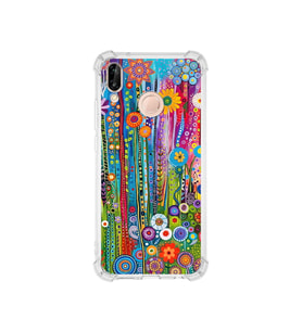 PrintiFy Huawei P20 Lite ile Uyumlu Düşlerin Dansı Serisi Folklorik Bahçe Tasarımlı Uv Baskılı Köşe Korumalı Antişok Kılıf