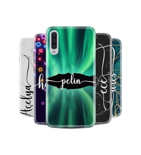 Samsung Galaxy A50 Kılıf Kişiye Özel Silikon Mermer Yazı