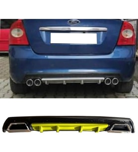 Ford Focus 2 Sarı Difüzör Çiftli Kare Egzoz Görünümlü D Tip Difizör 2004 - 2010