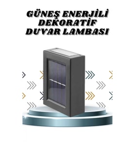 Mey İthalat® Solar Lamba Dekoratif Aplik Su Geçirmez Led Işıklı Duvar Lambası